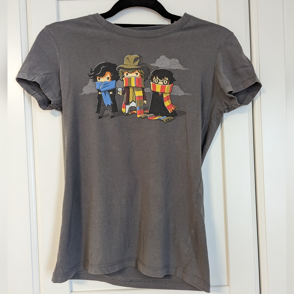 TeeTurtle Harry Potter/Sherlock/Doctor Who Graphic T-Shirt - Medium
